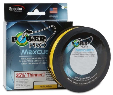 Power Pro PowerPro Maxcuatro Braided Fishing Line Hi-Vis Yellow 1500yd Spools 3 Power Pro PowerPro Maxcuatro Braided Fishing Line Hi-Vis Yellow 1500yd Spools