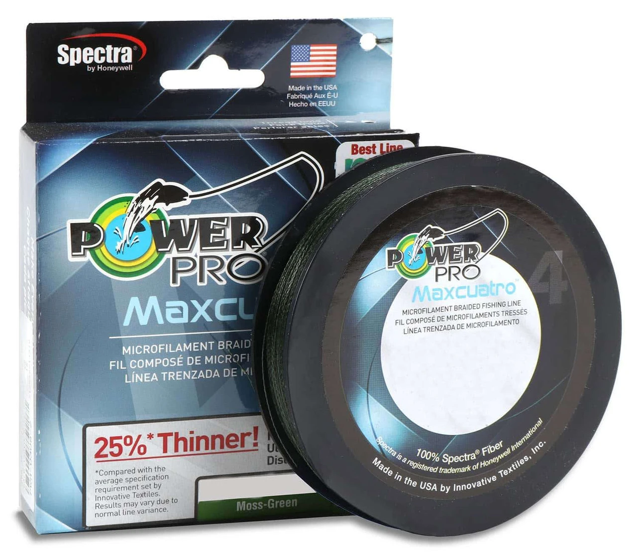 Power Pro PowerPro Maxcuatro Braided Fishing Line Moss Green 500yd Spools 3 Power Pro PowerPro Maxcuatro Braided Fishing Line Moss Green 500yd Spools